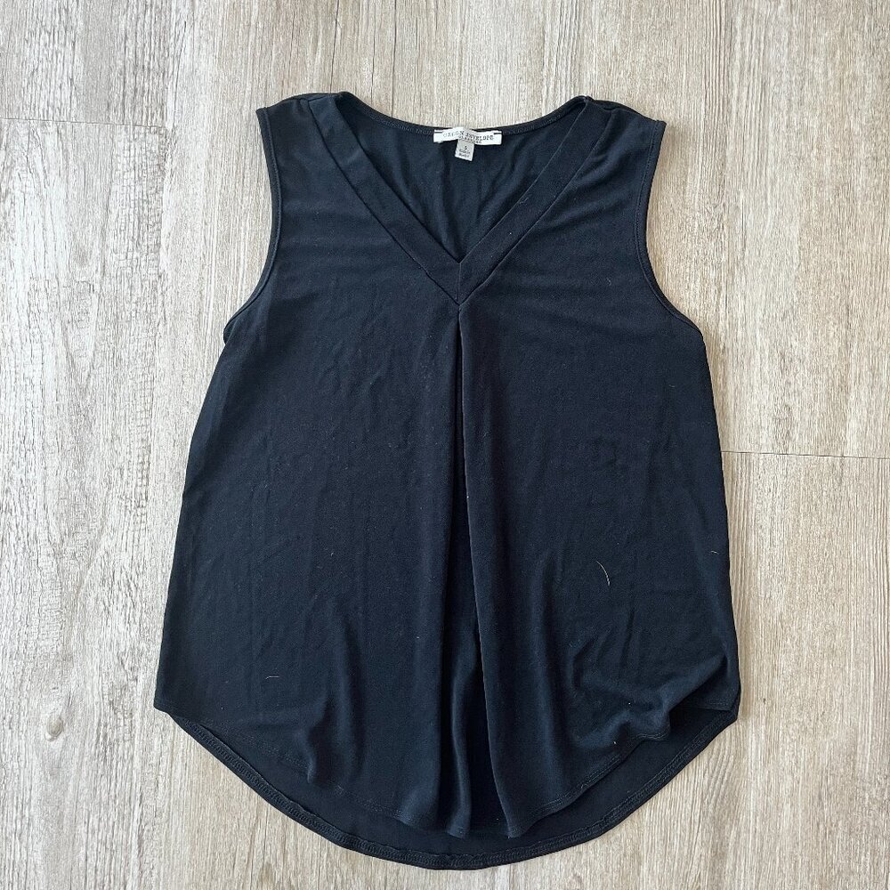 Womens Green Envelope Black Tank Top Blouse - S
